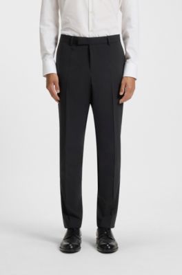 Slim-fit suit trousers in a wool blend, Black