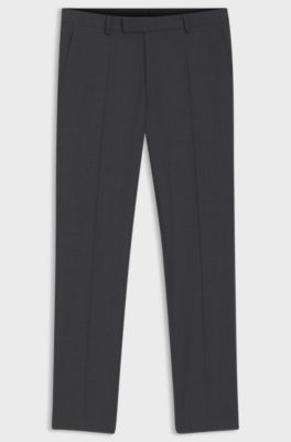 Pantalon de costume Slim en laine m&eacute;lang&eacute;e, Gris sombre