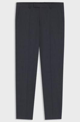 Slim-fit suit trousers in a wool blend, Dark Grey