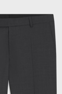 Slim-fit suit trousers in a wool blend, Dark Grey