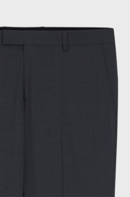 Slim-fit suit trousers in a wool blend, Dark Grey