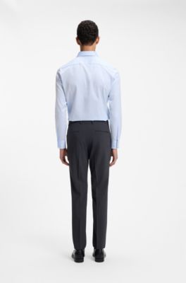 Slim-fit suit trousers in a wool blend, Dark Grey