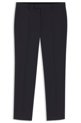 Slim-fit pantalon van een wolmix, Donkerblauw