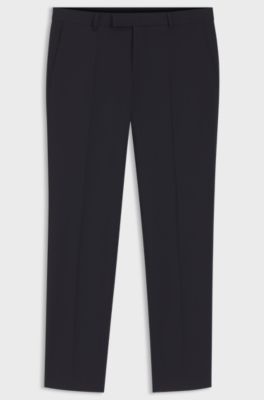 Slim-fit suit trousers in a wool blend, Dark Blue