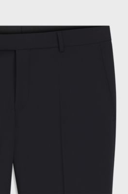 Slim-fit suit trousers in a wool blend, Dark Blue