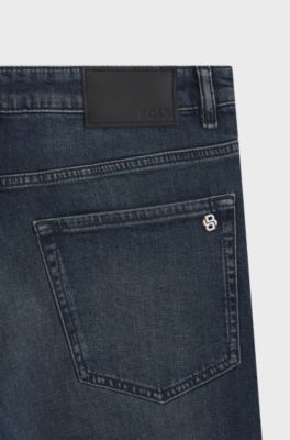 Maine regular-fit jeans in blue comfort-stretch denim, Dark Blue