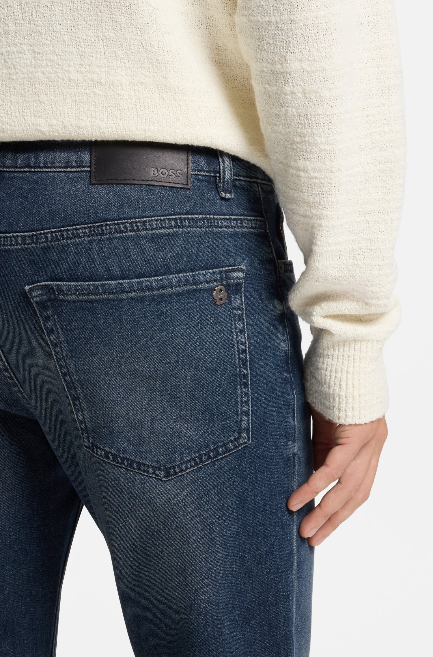 Boss Maine regular-fit jeans in blue comfort-stretch denim herr – bild 3