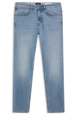 Tapered-fit jeans in blue super-stretch denim, Light Blue