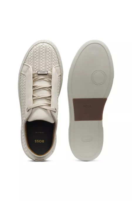 Gary trainers with woven-leather uppers