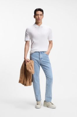 Gary trainers with woven-leather uppers, White