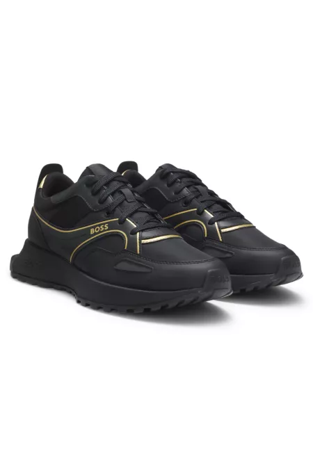 Trainers with logo and piping detail