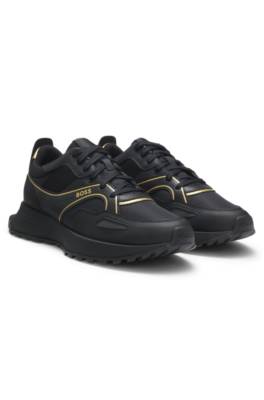 Trainers with logo and piping detail 1