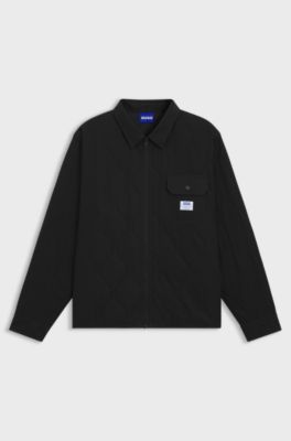 Camicia relaxed fit con imbottitura, Nero