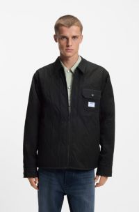 Relaxed-fit shirt with padding, Black
