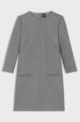 Flannel dress with welt pockets, Grey