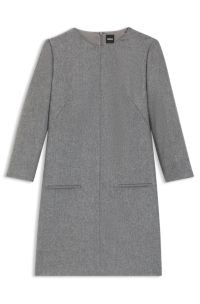 Flannel dress with welt pockets, Grey