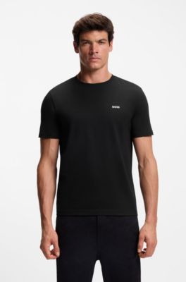 Two-pack of T-shirts in stretch-cotton jersey, White / Black