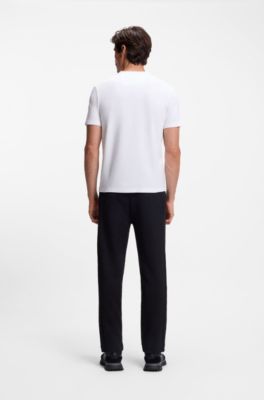 Two-pack of T-shirts in stretch-cotton jersey, White / Black