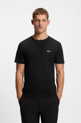 T-shirt in jersey di cotone elasticizzato in confezione da due, Nero / Verde