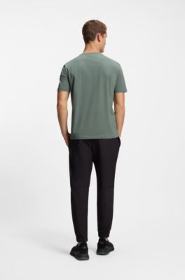 Two-pack of T-shirts in stretch-cotton jersey, Black / Green