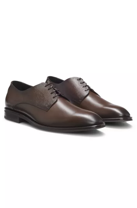 Chaussures derby en cuir lisse et texturé