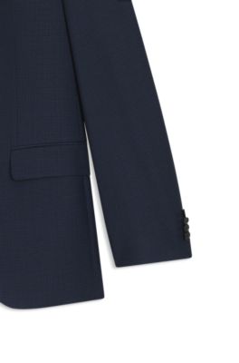 Two-piece regular-fit suit in virgin wool, Dark Blue