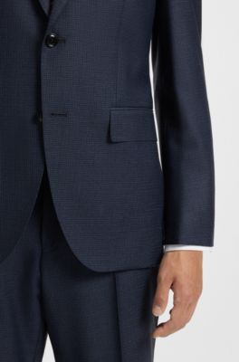 Two-piece regular-fit suit in virgin wool, Dark Blue