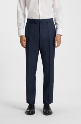 Two-piece regular-fit suit in virgin wool, Dark Blue
