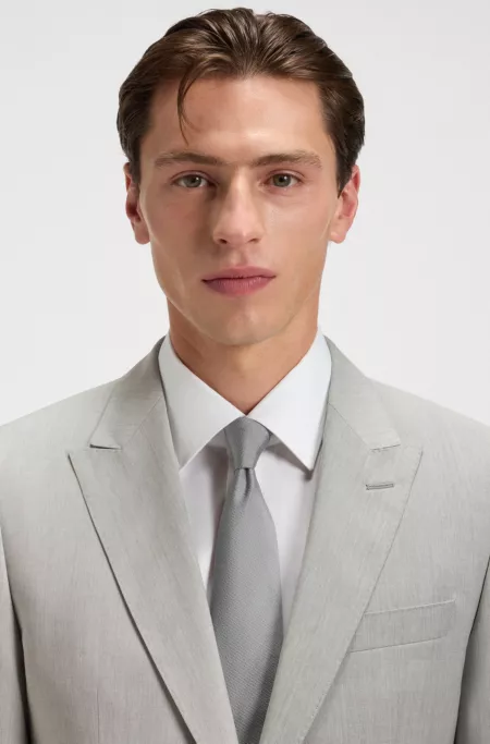 Two-piece slim-fit suit in patterned virgin wool