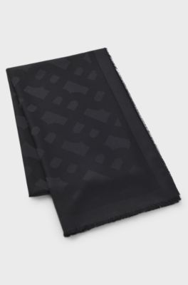 Monogram scarf, Black