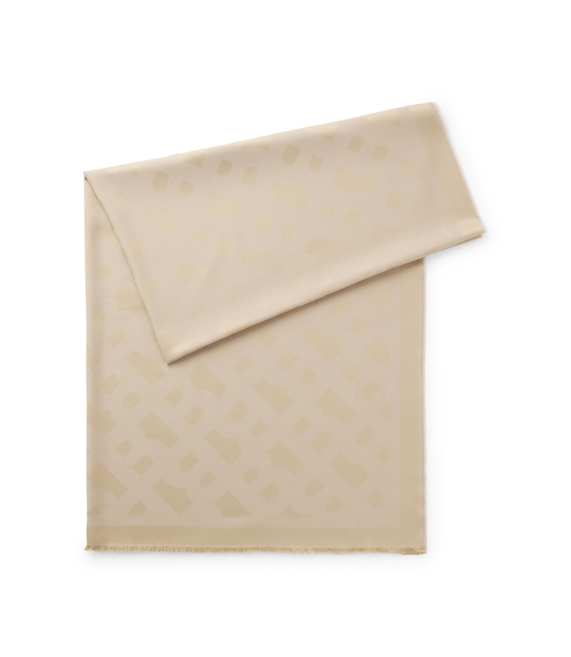 Schal aus Modal-Mix mit Wolle und Monogramm-Muster