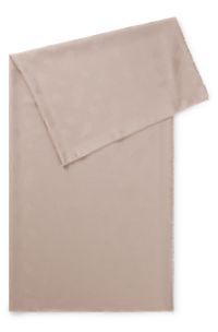 Monogram scarf in modal and wool, Beige