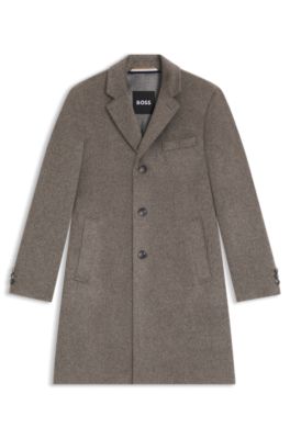 Slim-fit coat in an alpaca blend, Beige