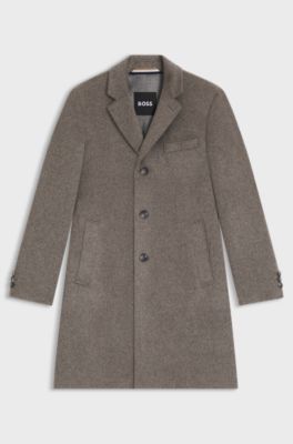 Cappotto slim fit in misto alpaca, Beige
