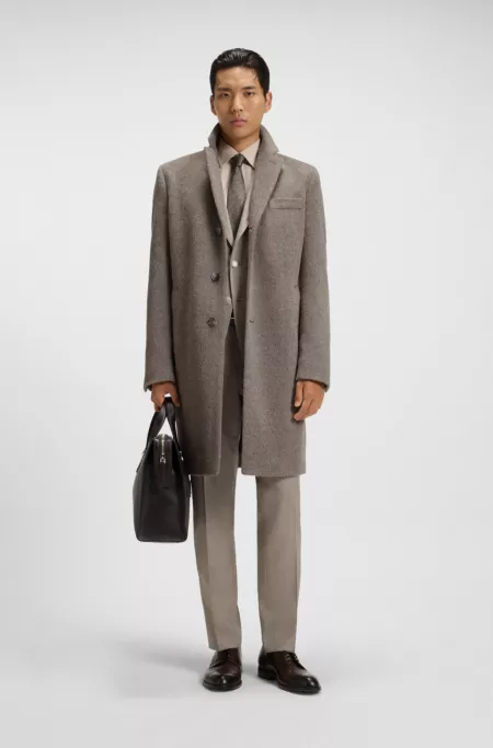 Slim-fit coat in an alpaca blend
