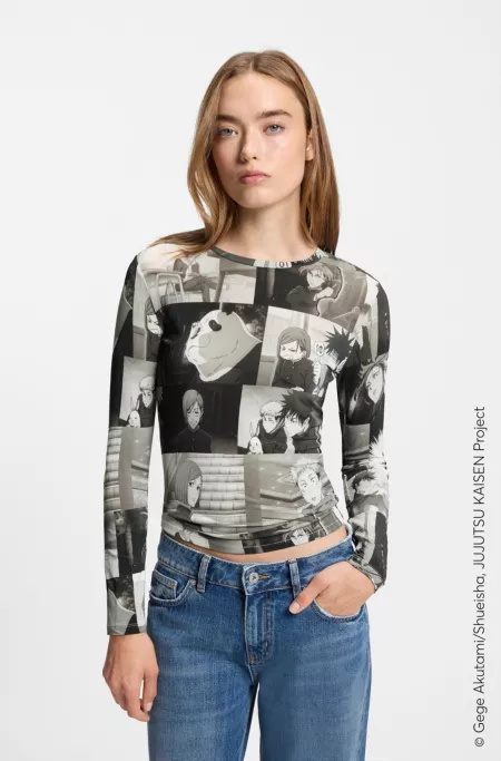 HUGO x Jujutsu Kaisen top with character prints