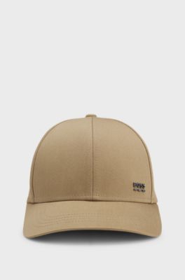 Cotton-twill cap with signature stripes, Khaki