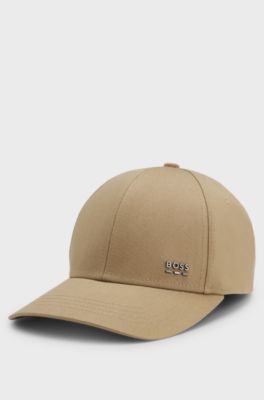 Cotton-twill cap with signature stripes, Khaki