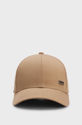 Cotton-twill cap with signature stripes, Beige