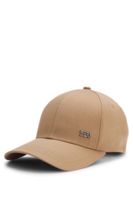 Cotton-twill cap with signature stripes, Beige