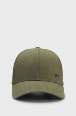 Cotton-twill cap with signature stripes, Olive