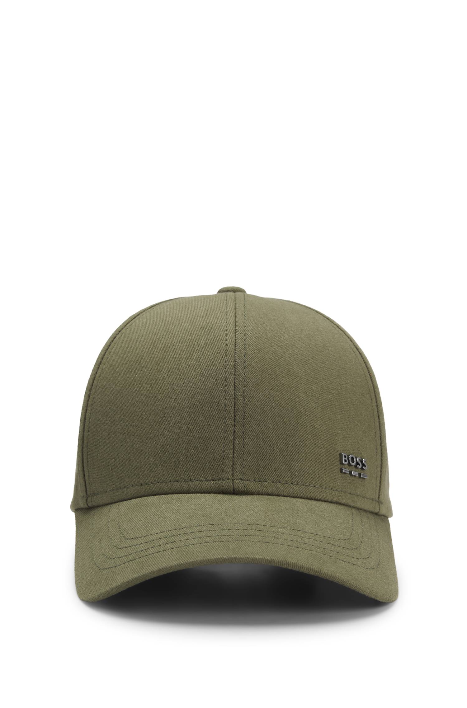 Boss Cotton-twill cap with signature stripes kepsar herr – bild 4