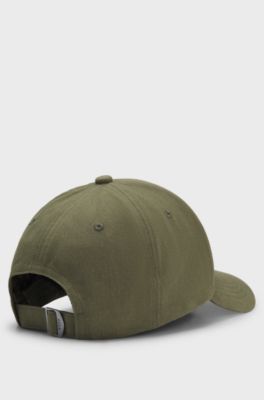 Cotton-twill cap with signature stripes, Olive