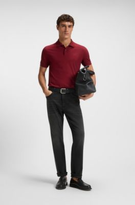 Relaxed-fit jeans in black stretch denim, Dark Grey