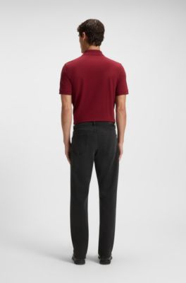 Jeans relaxed fit in denim elasticizzato nero, Grigio scuro