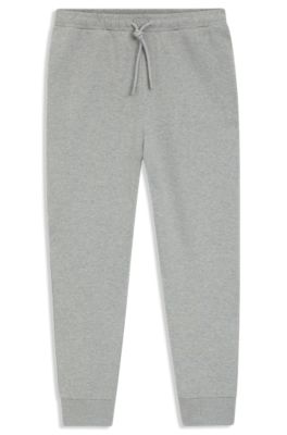 Stretch-cotton tracksuit bottoms with logo detail, Light Grey