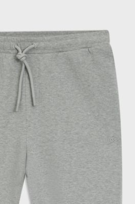 Stretch-cotton tracksuit bottoms with logo detail, Light Grey
