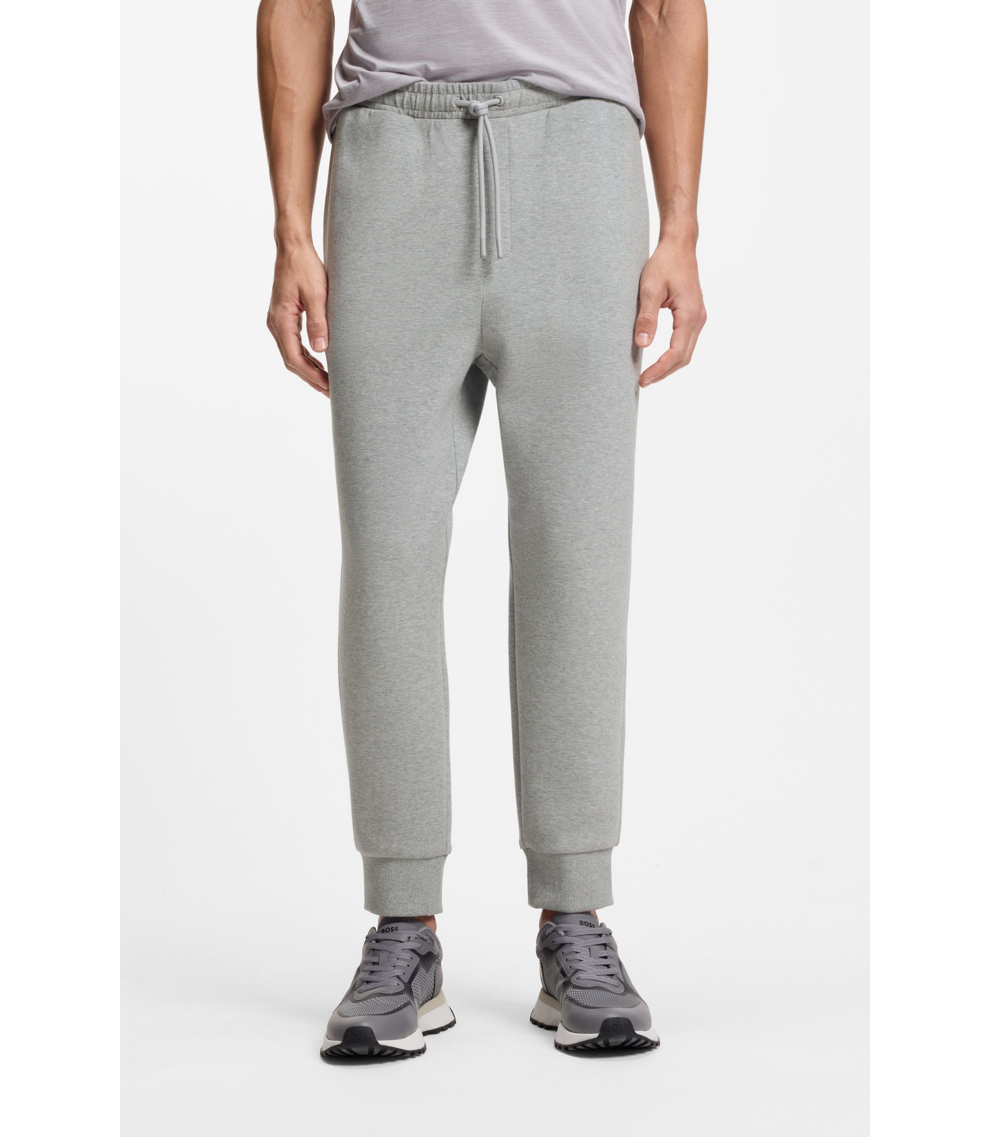 Jogginghose aus Stretch-Baumwolle mit Logo-Detail