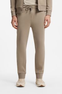 Bas de surv&ecirc;tement en coton stretch avec logo, Brun chin&eacute;