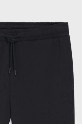 Stretch-cotton tracksuit bottoms with logo detail, Dark Blue